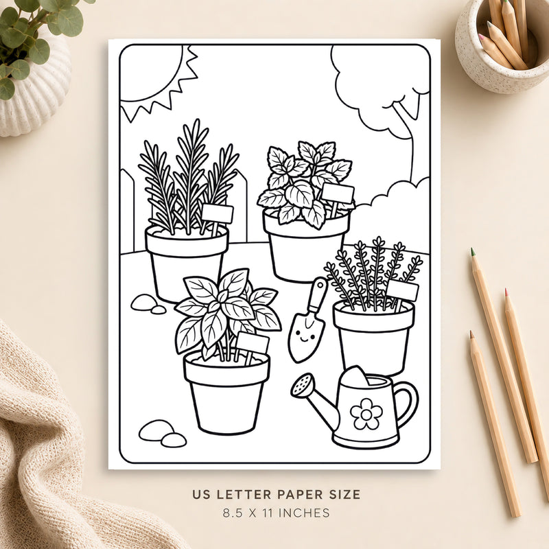 Herb Garden Coloring Page 4