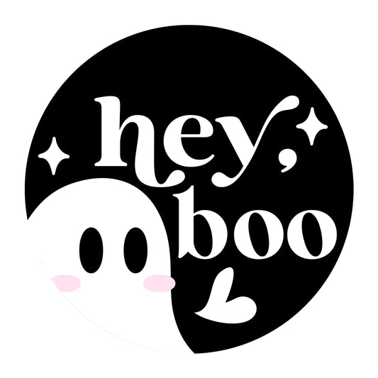 Hey Boo SVG design for Cricut, Silhouette, laser cutting, Halloween home decor.