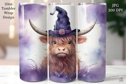 Watercolor Halloween 20oz Tumbler Wrap Bundle Sublimation Designs JPG