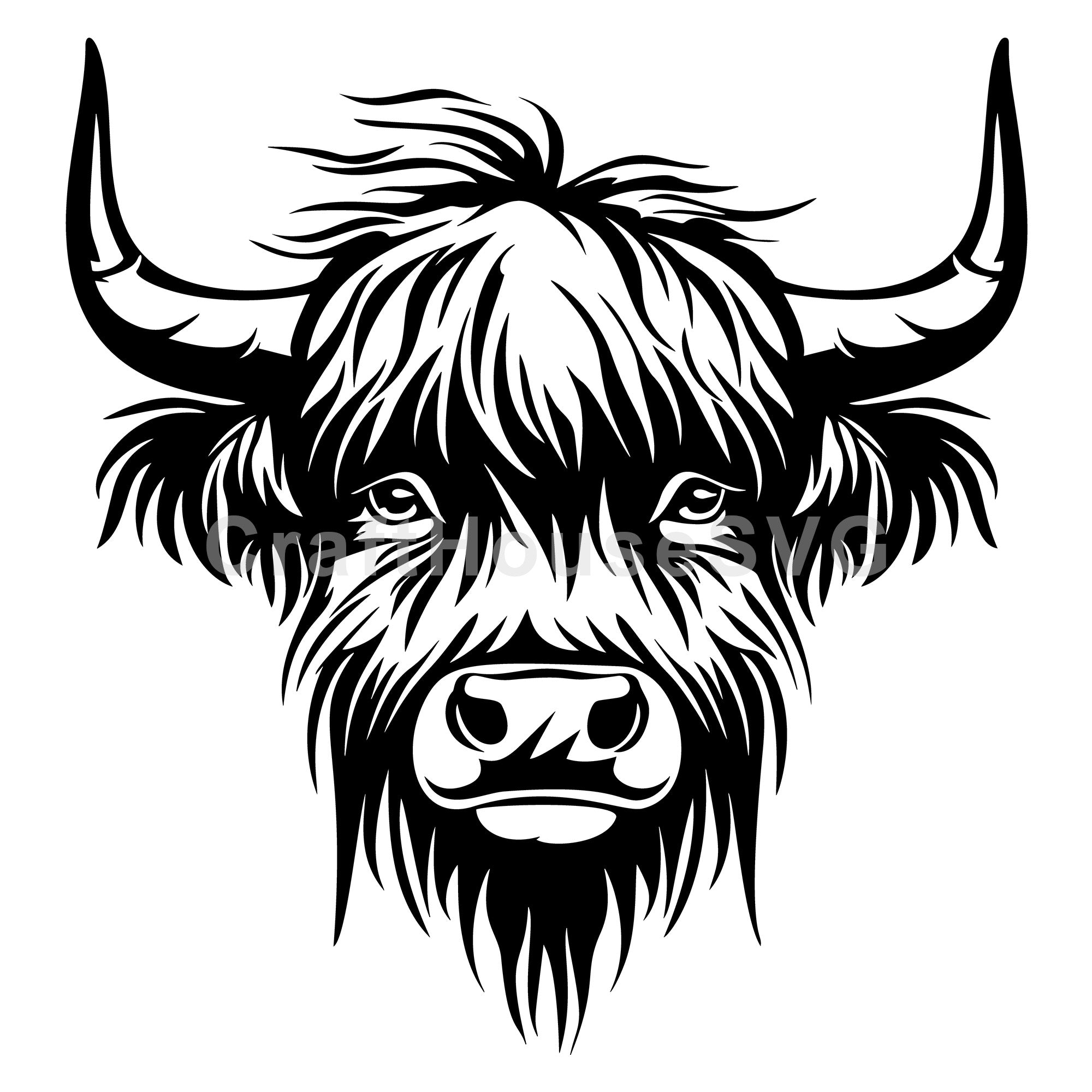 Highland Cow Face SVG