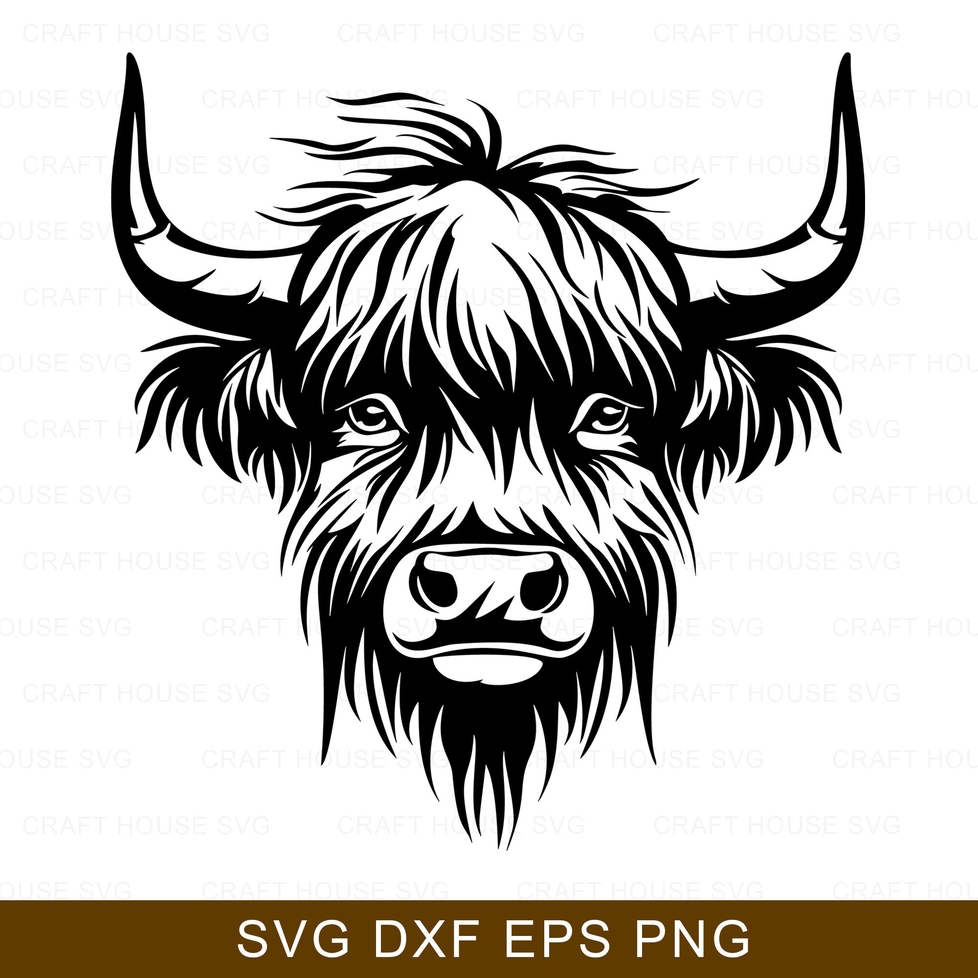 Highland Cow Face SVG