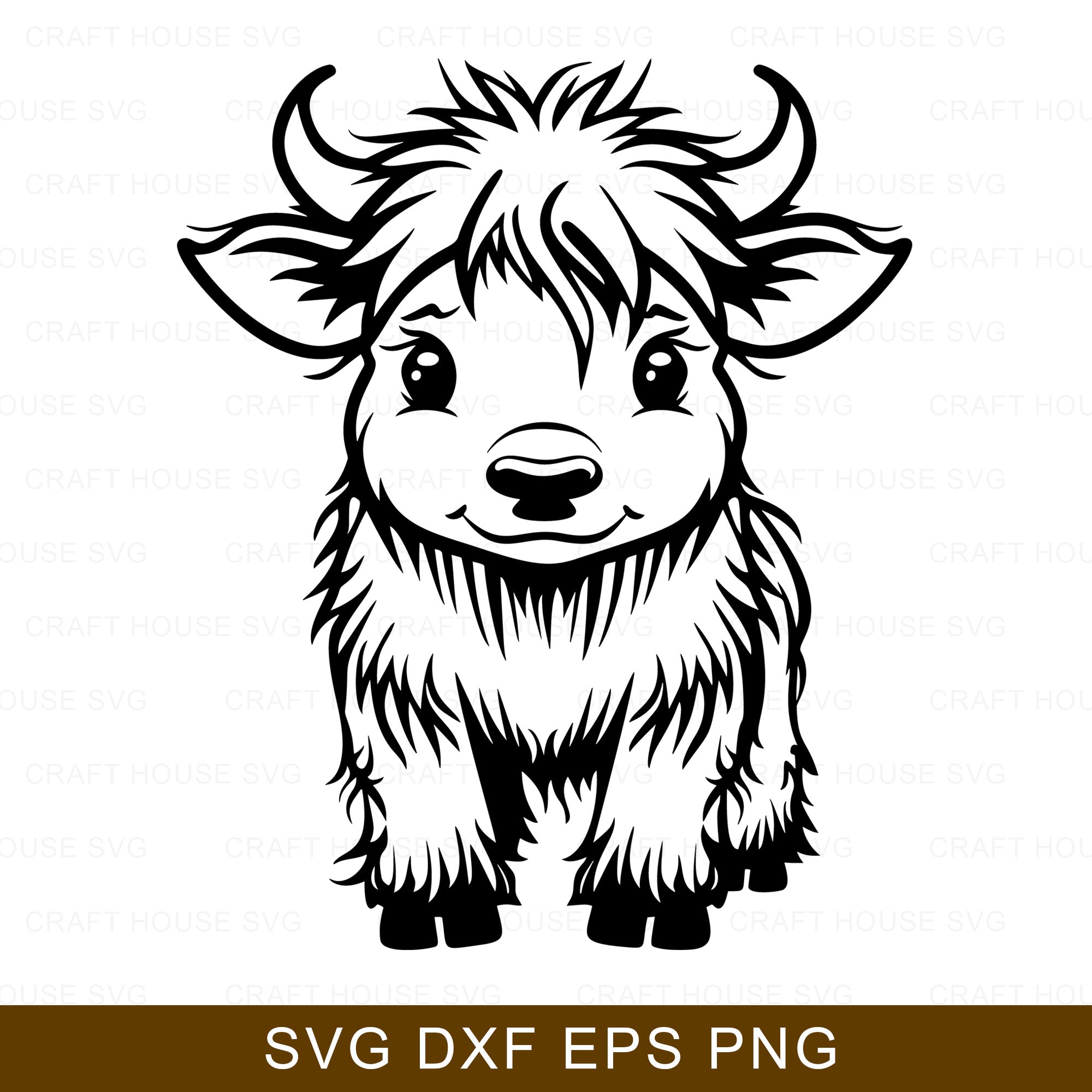 Cute Highland Cow Standing SVG