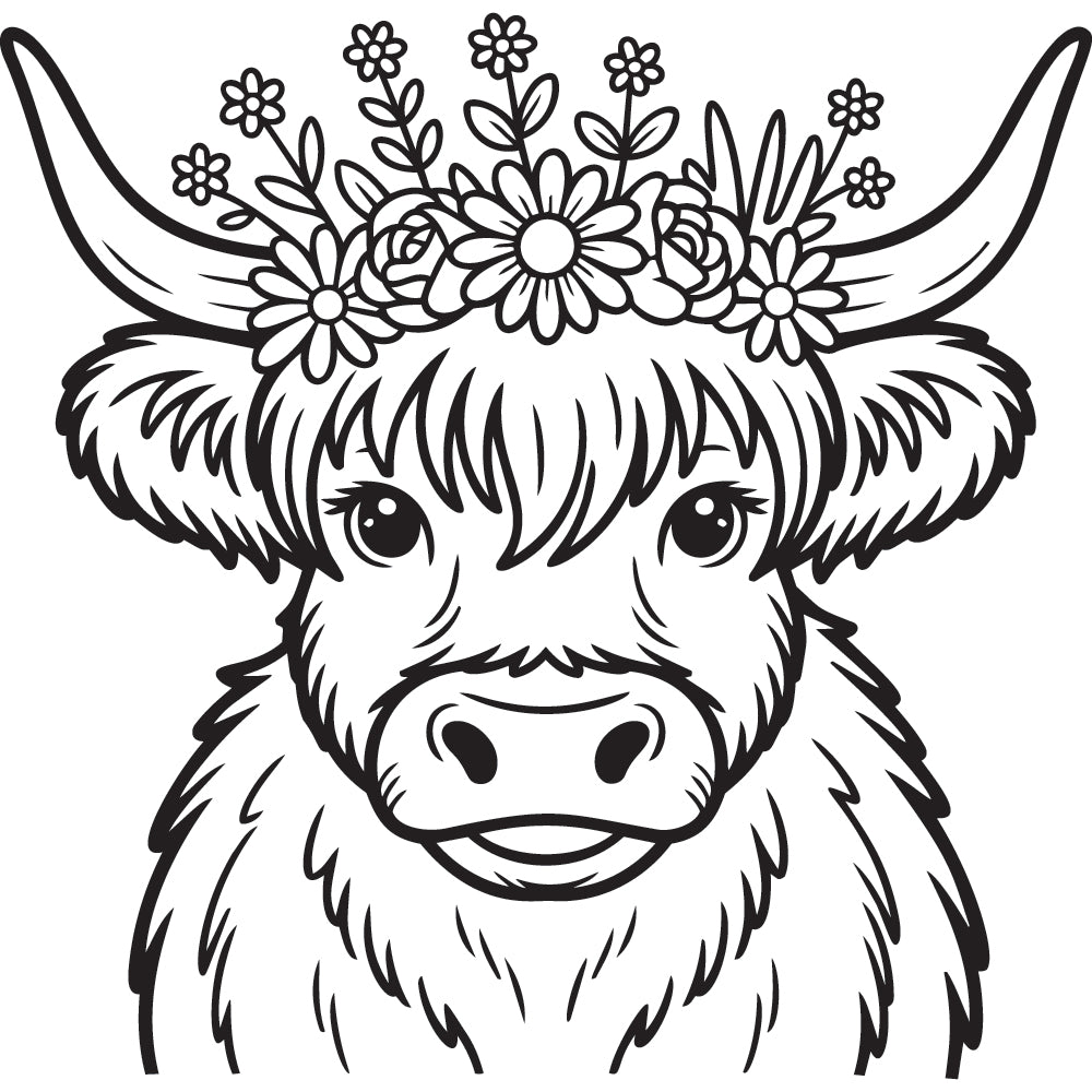 Highland Cow SVG File SVG DXF EPS PNG - Craft House SVG