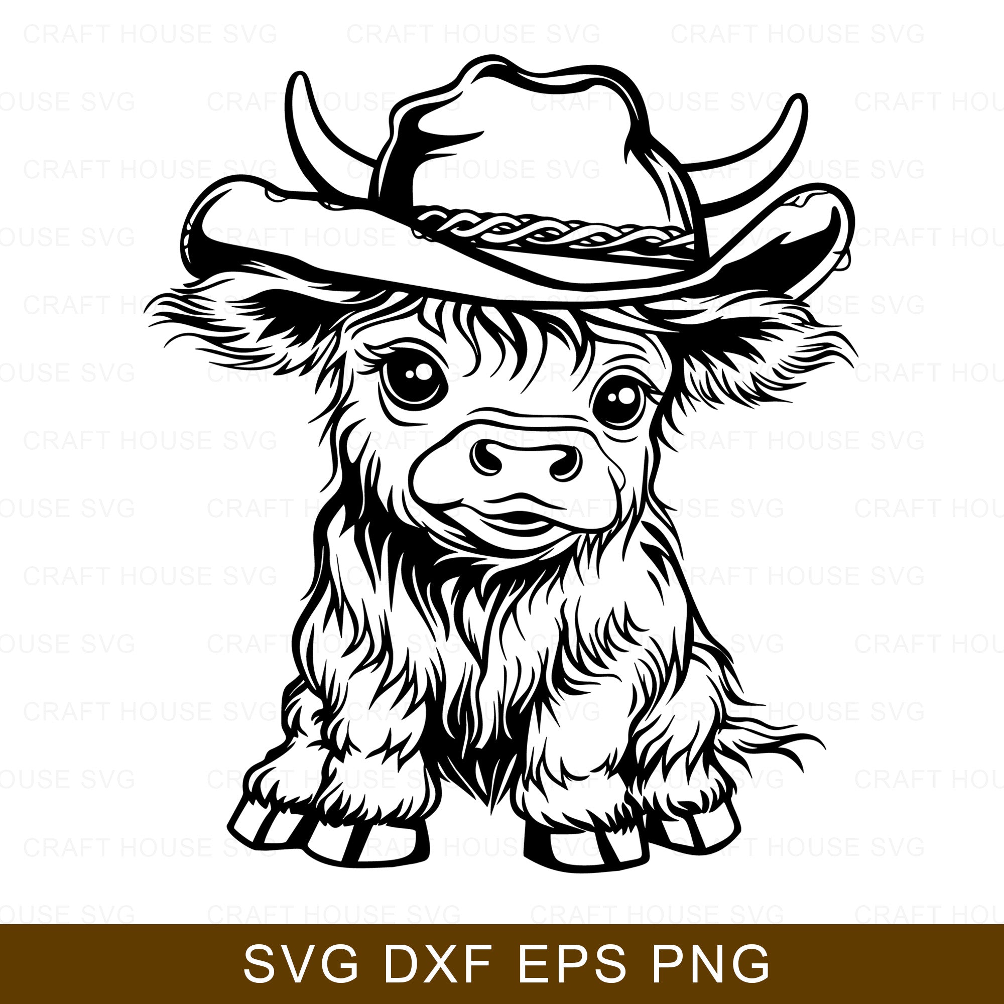 Highland Cow Cowboy Hat SVG