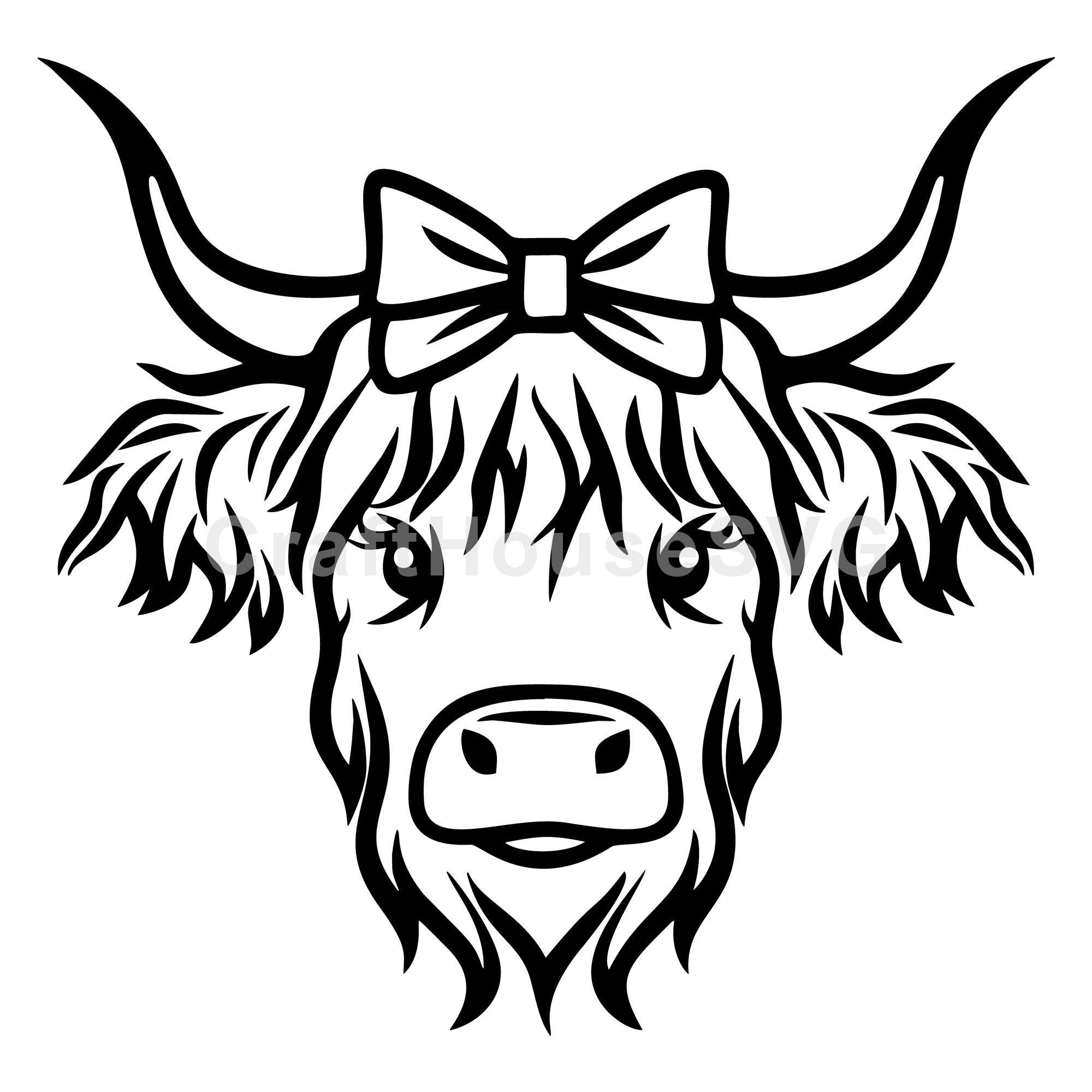 Highland Cow Bow SVG