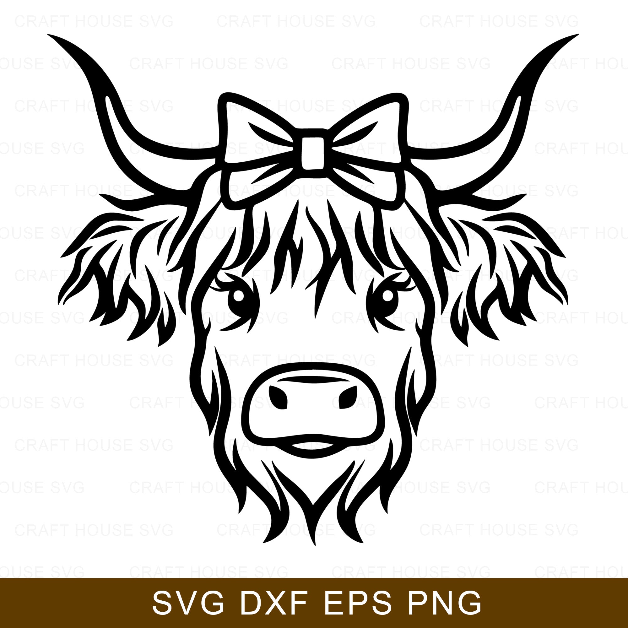 Highland Cow Bow SVG
