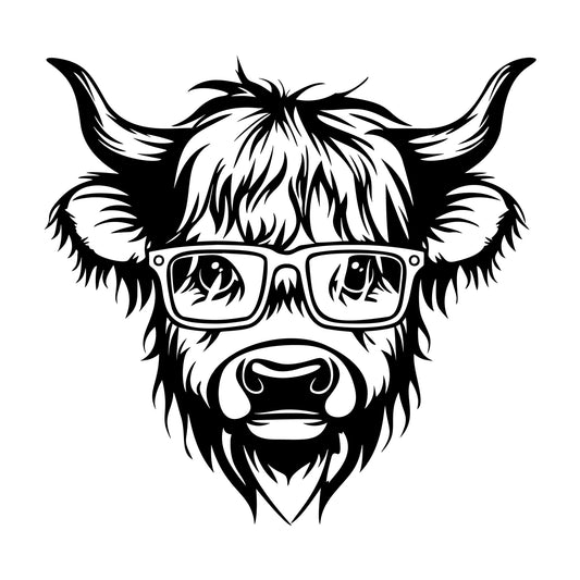 Highland Cow SVG design for Cricut, Silhouette, laser cutting, vinyl, sublimation, and craft projects.