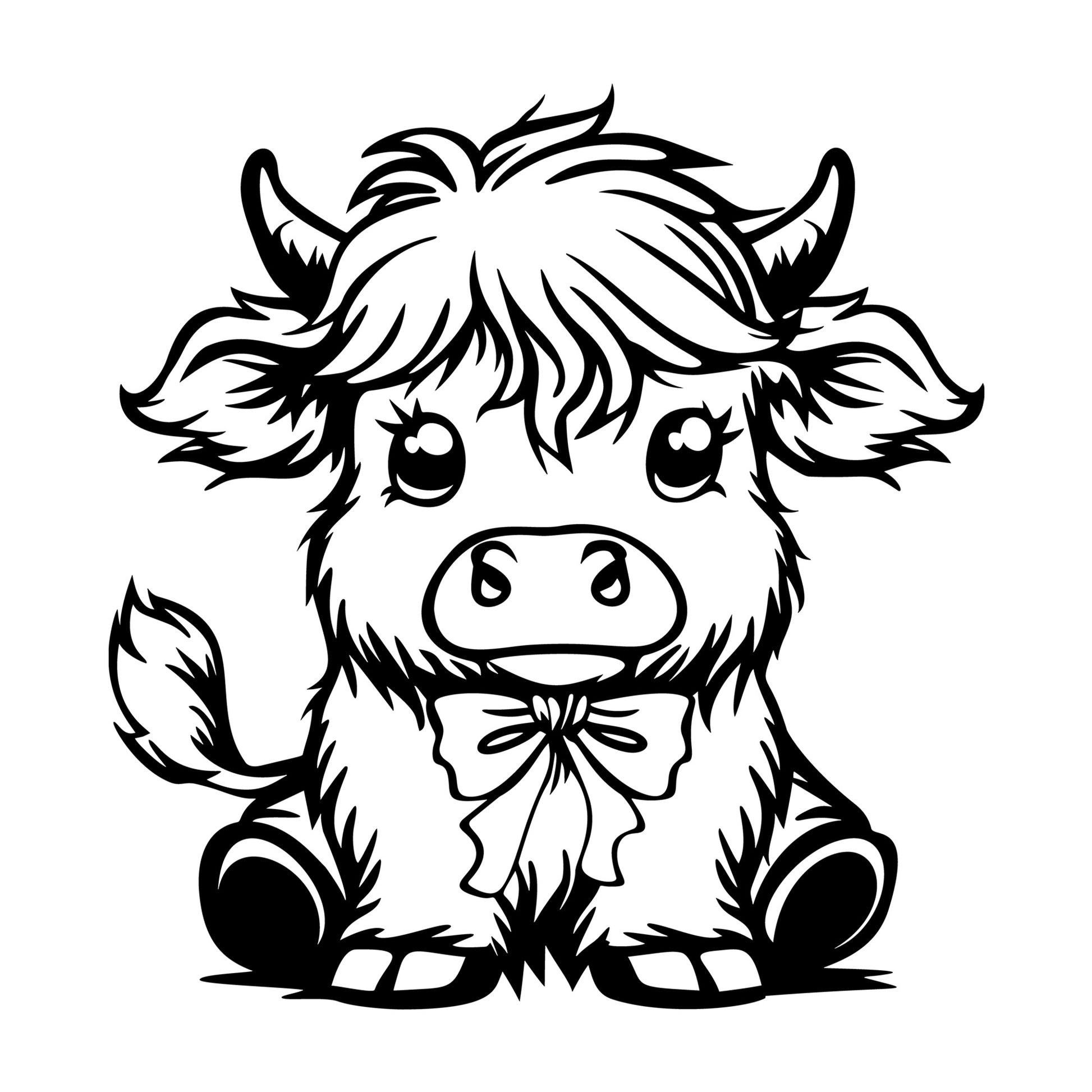 Highland Cow SVG design for Cricut, Silhouette, laser cutting, vinyl, sublimation, and craft projects.