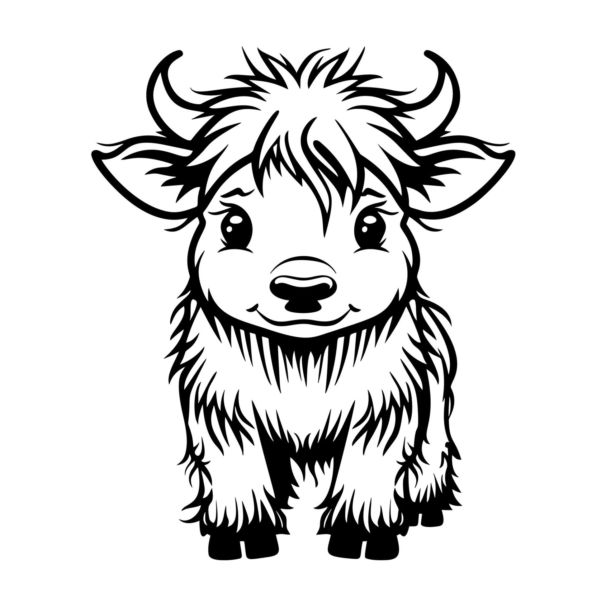 Highland Cow SVG design for Cricut, Silhouette, laser cutting, vinyl, sublimation, and craft projects.