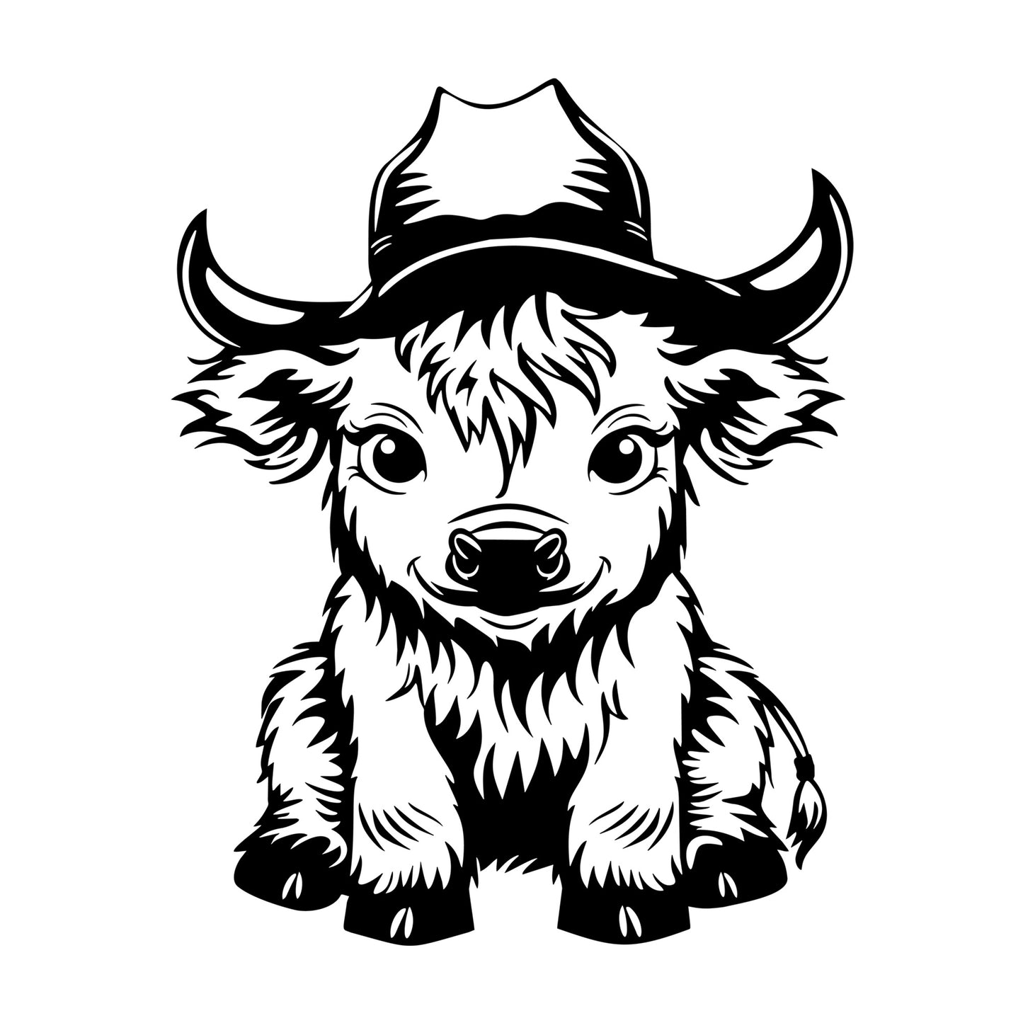 Highland Cow SVG design for Cricut, Silhouette, laser cutting, vinyl, sublimation, and craft projects.