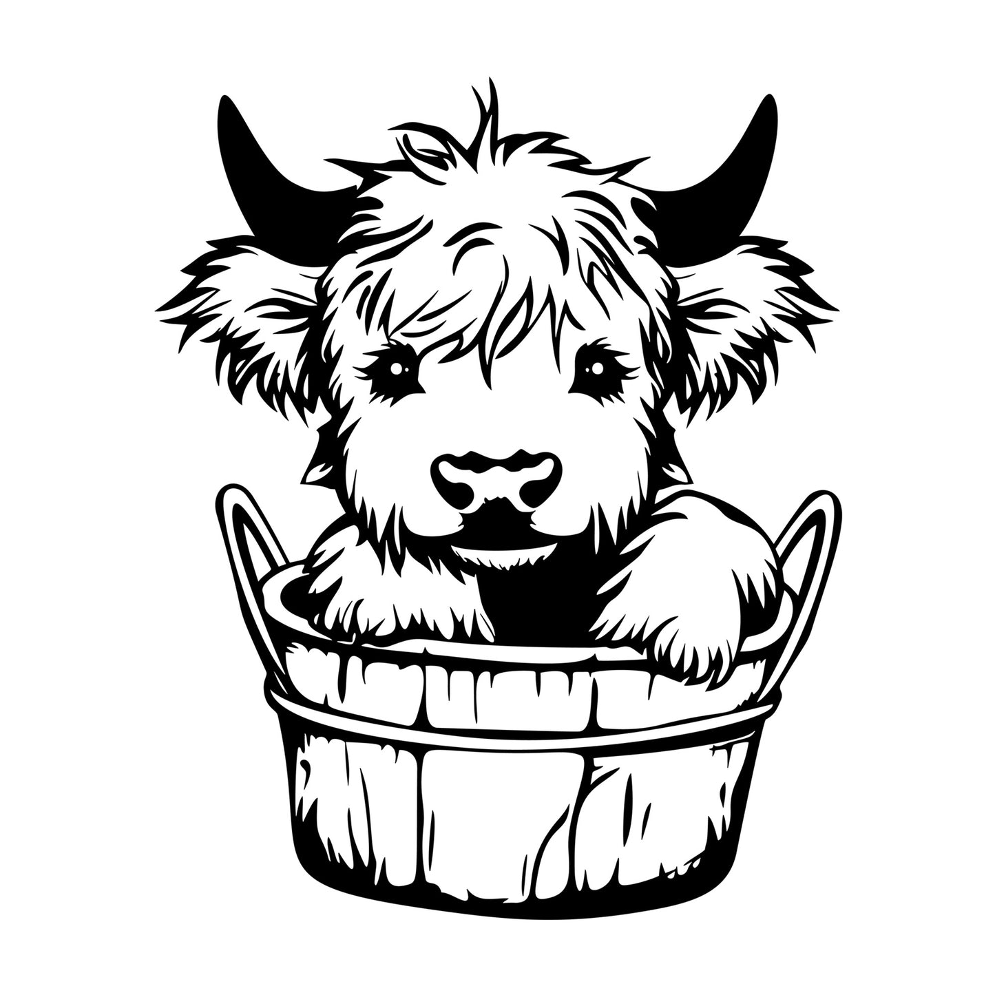 Highland Cow SVG design for Cricut, Silhouette, laser cutting, vinyl, sublimation, and craft projects.