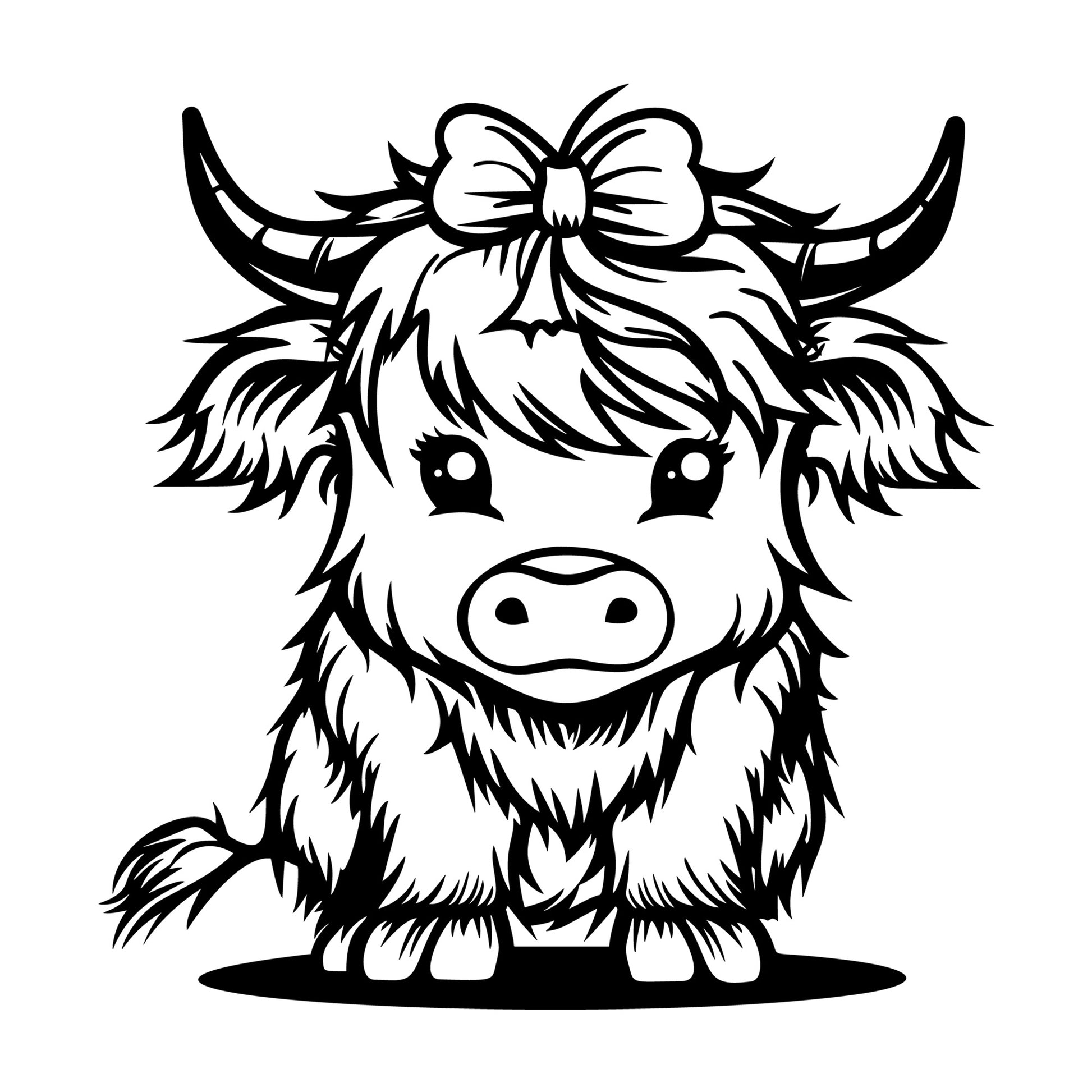 Highland Cow SVG design for Cricut, Silhouette, laser cutting, vinyl, sublimation, and craft projects.
