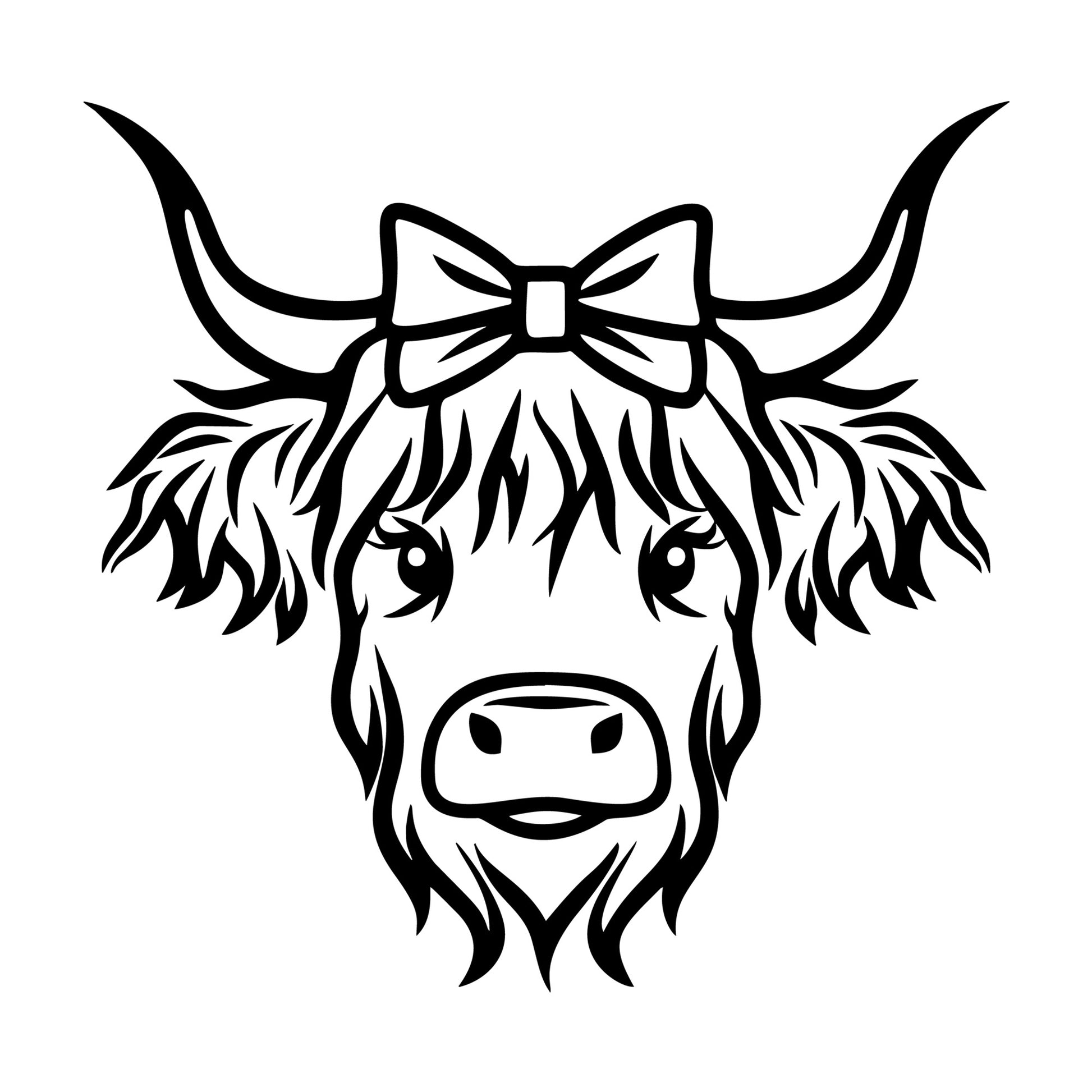 Highland Cow SVG design for Cricut, Silhouette, laser cutting, vinyl, sublimation, and craft projects.