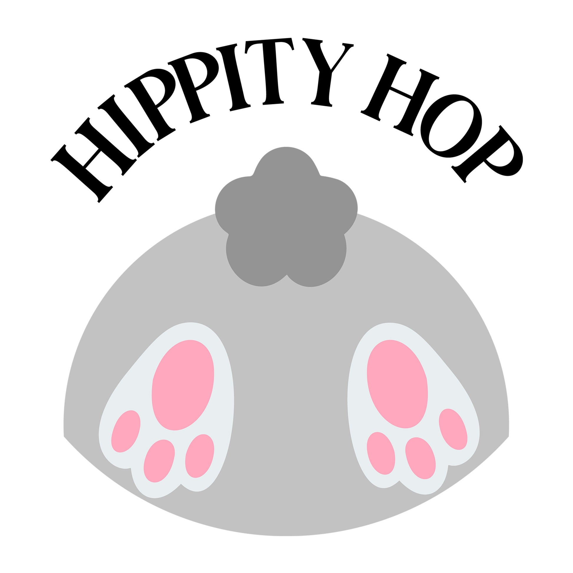 Hippity Hop SVG design for Cricut, Silhouette, laser cutting, vinyl, sublimation, and Easter craft projects.