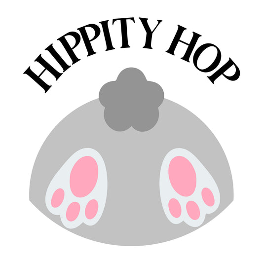 Hippity Hop SVG design for Cricut, Silhouette, laser cutting, vinyl, sublimation, and Easter craft projects.