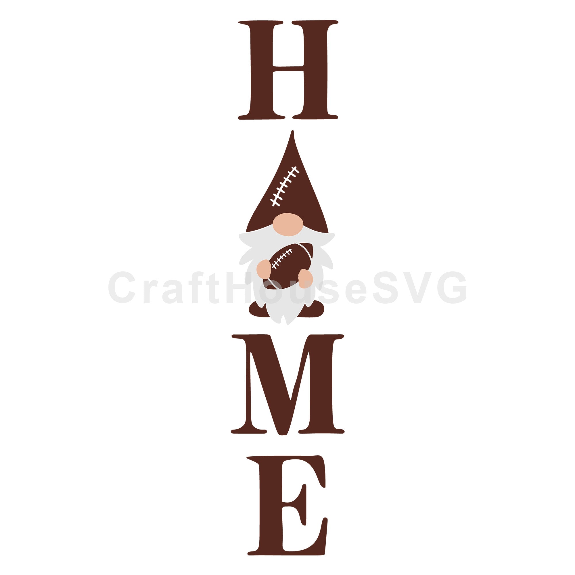 Home Gnome Football SVG Vertical Sign