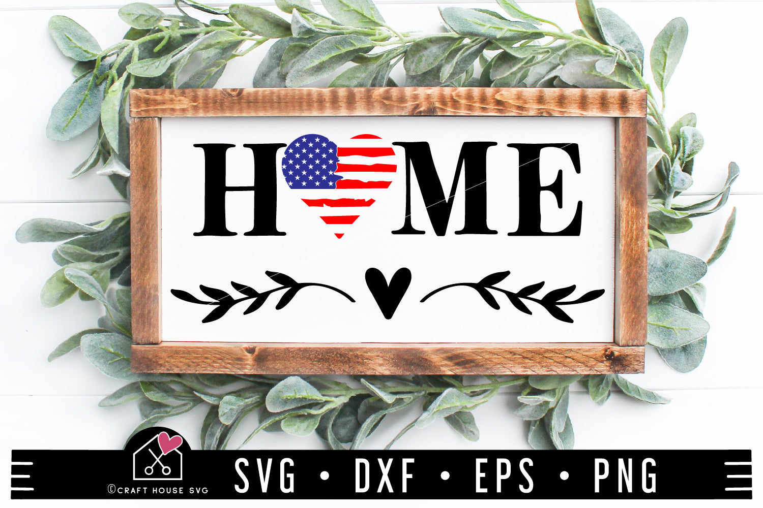 HOME Heart Patriotic Flag SVG 4th of July Sign Design Cut Files