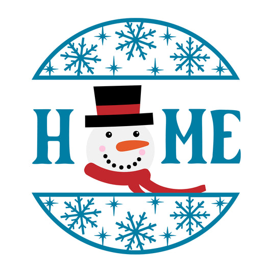 Home Snowman SVG design for Cricut, Silhouette, laser cutting, vinyl, sublimation, winter signs, and home decor projects.