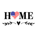 Home Heart US Flag SVG design for Cricut, Silhouette, laser cutting, vinyl, sublimation, and patriotic craft projects.