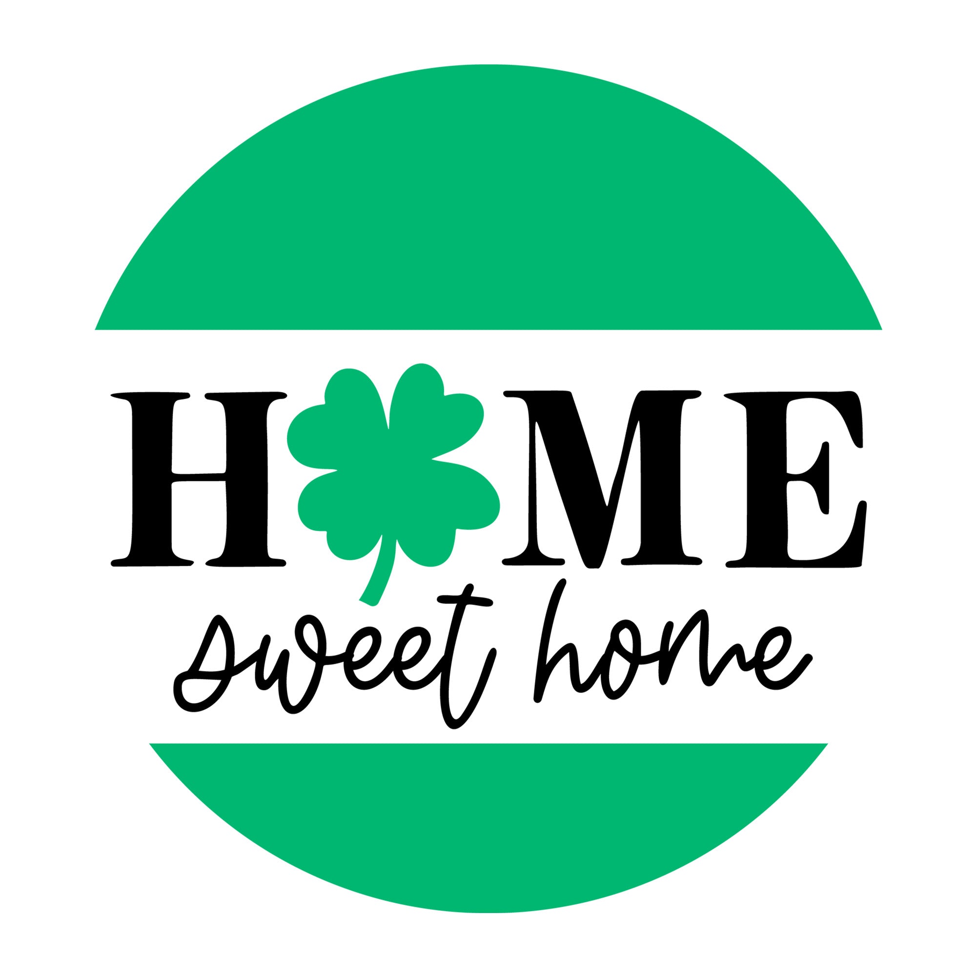 Home Sweet Home St Patricks Day SVG design for Cricut, Silhouette, laser cutting, vinyl, sublimation, and St Patricks Day craft projects.