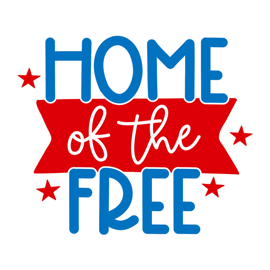 Home of the Free SVG for Cricut, Silhouette, laser cutting, vinyl, sublimation, 4th of July shirts, patriotic signs, decals, mugs, and DIY craft projects.