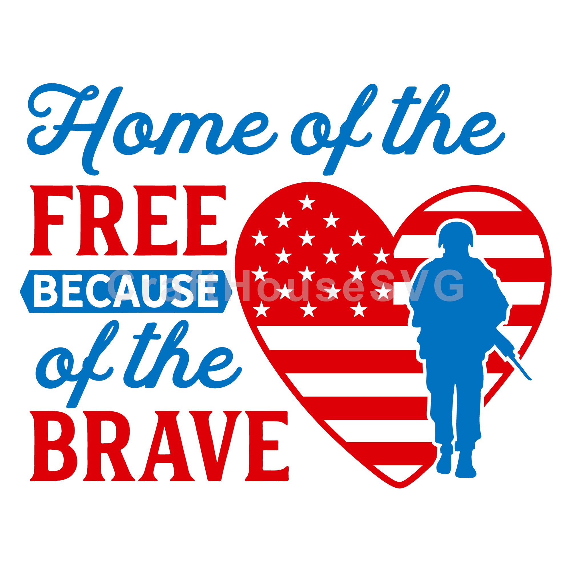 4th of July SVG file | Home of the free because of the brave SVG MF55