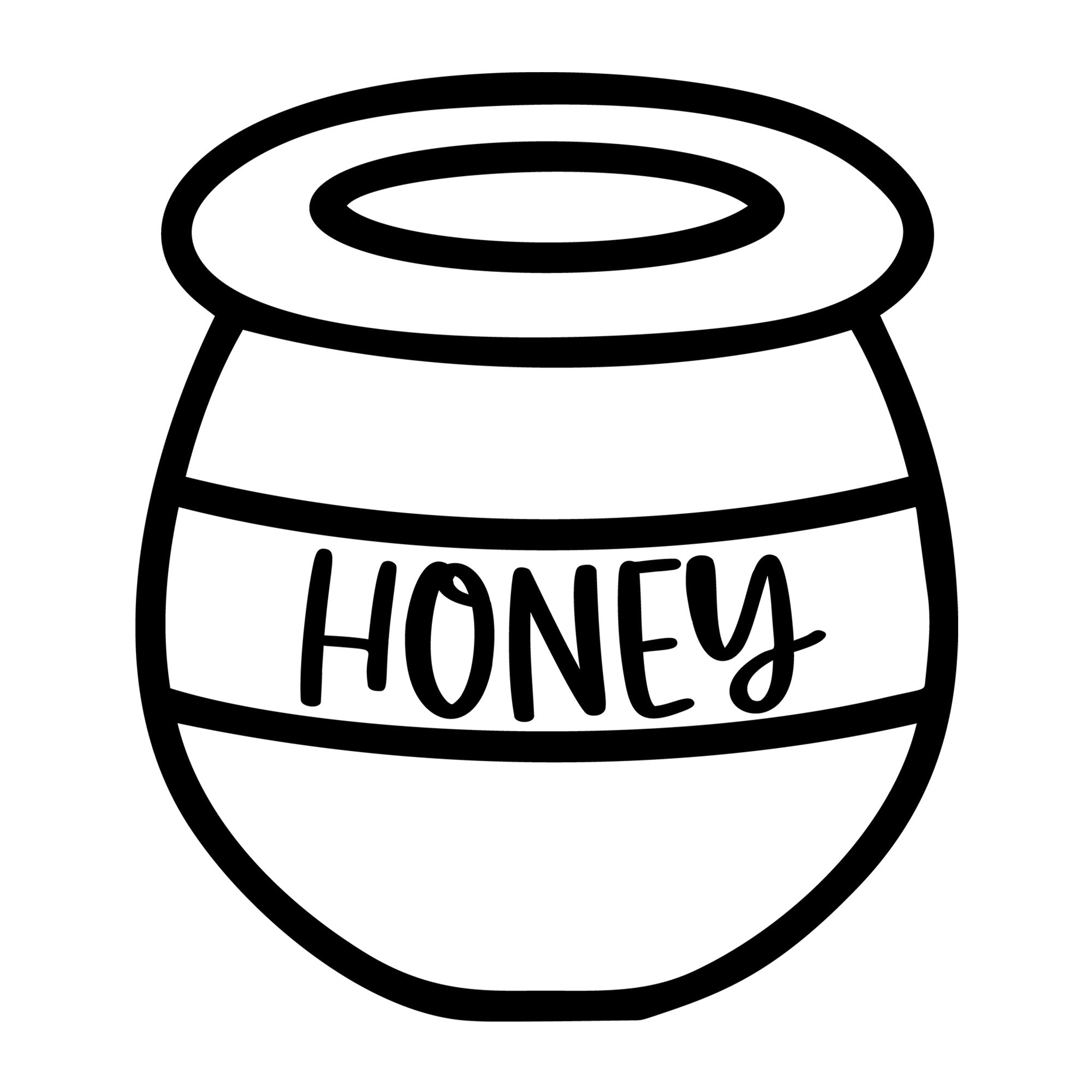 Honey Pot SVG design for Cricut, Silhouette, laser cutting, vinyl, sublimation, and bee craft projects.