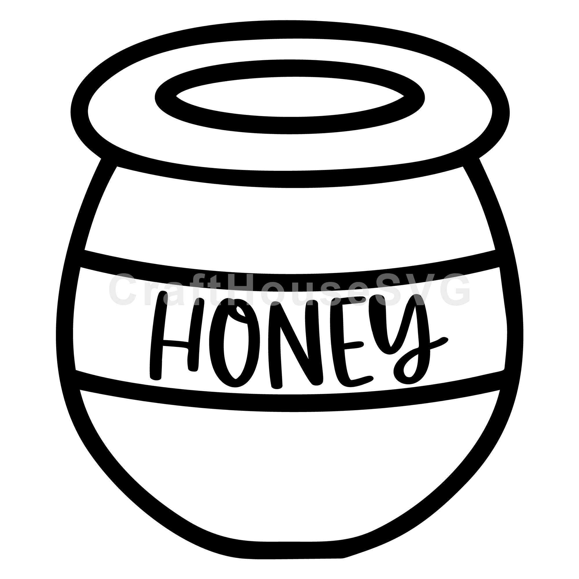 Simple Honey Pot Line Art SVG