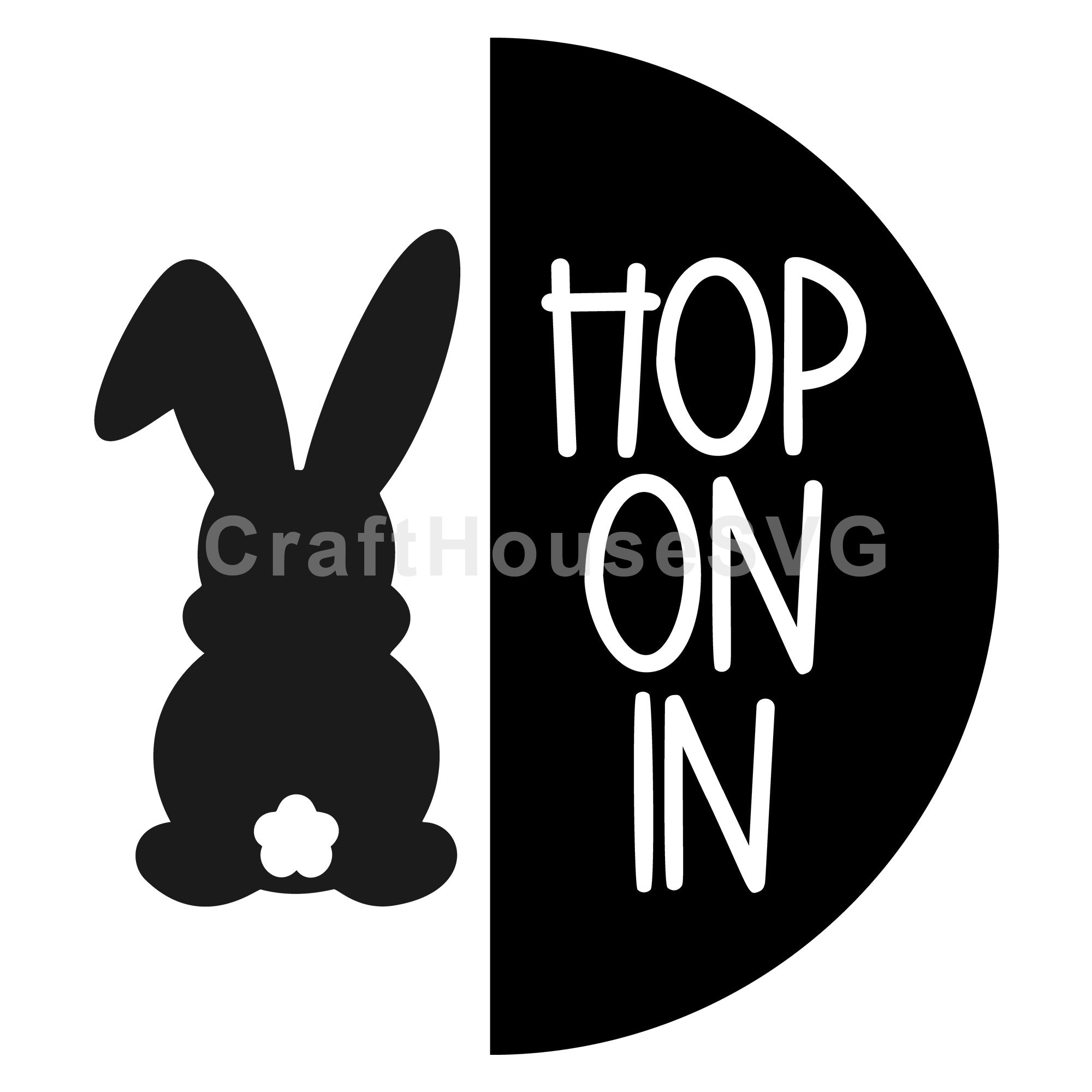 Hop On In Easter Round Sign SVG