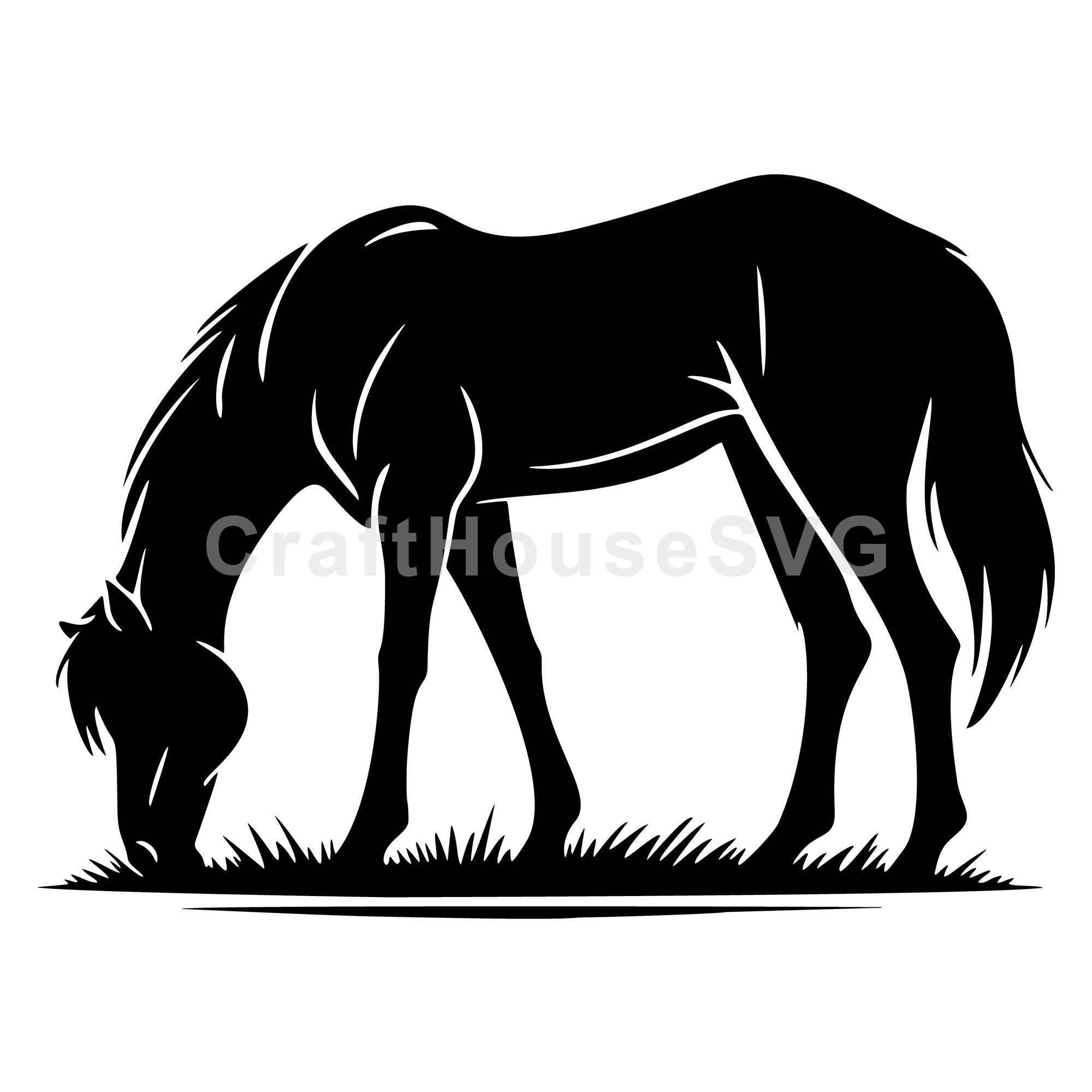 Horse Eating Grass SVG