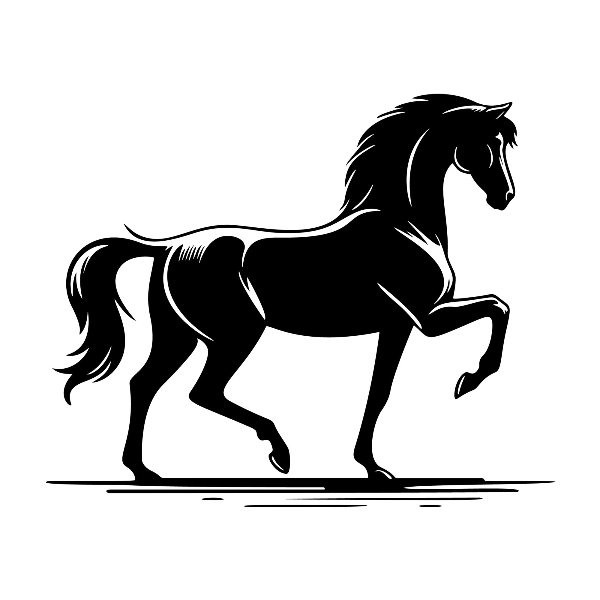 Horse Trotting SVG design for Cricut, Silhouette, laser cutting, vinyl, sublimation, and craft projects.
