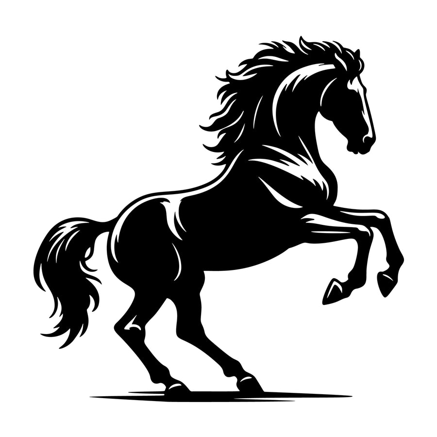 Horse bucking side view SVG design for Cricut, Silhouette, laser cutting, vinyl, sublimation, and craft projects.