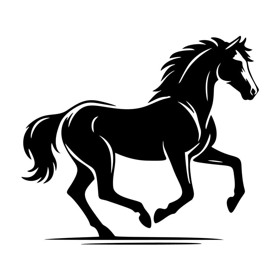 Horse galloping SVG design for Cricut, Silhouette, laser cutting, vinyl, sublimation, and craft projects.