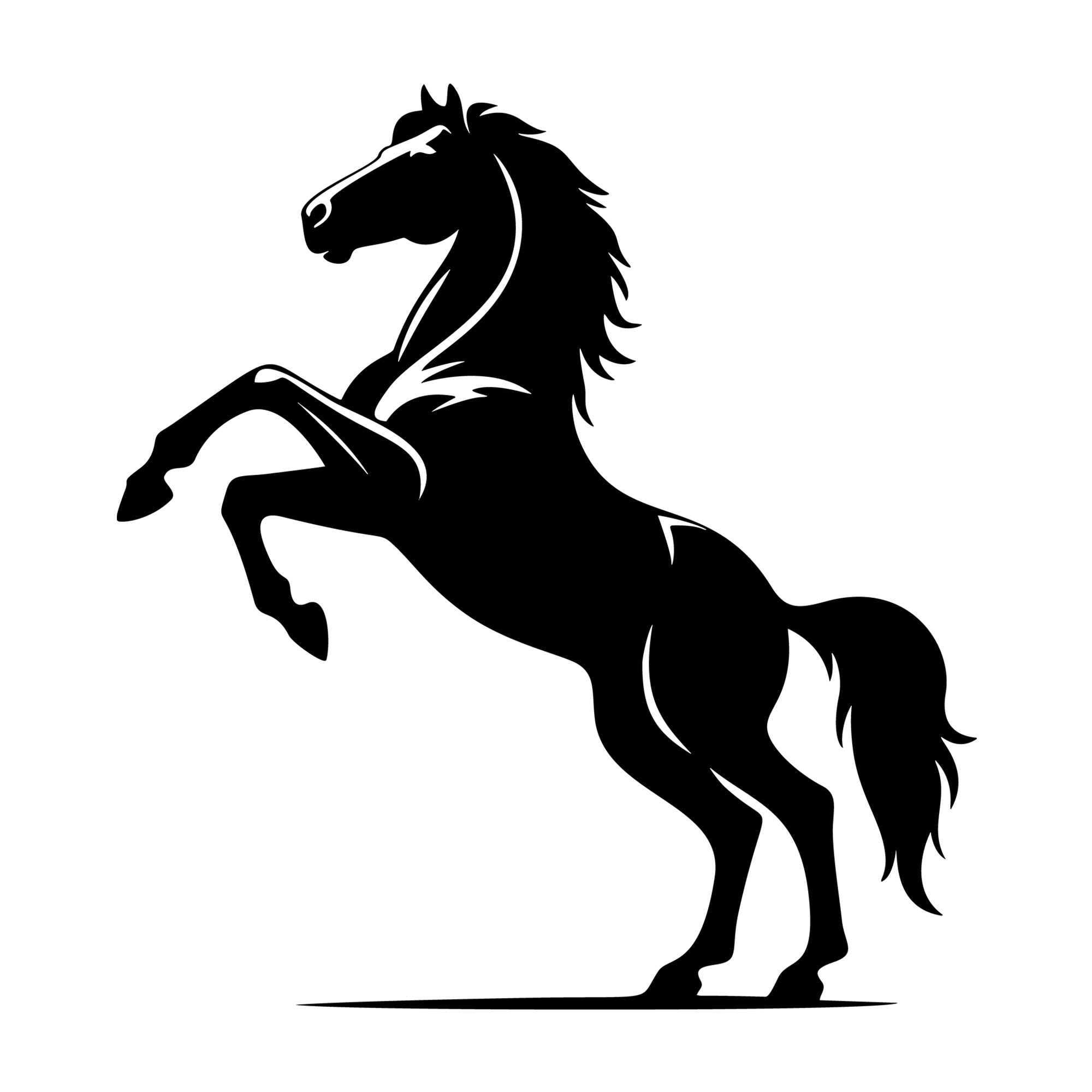 Horse rearing up SVG design for Cricut, Silhouette, laser cutting, vinyl, sublimation, and craft projects.