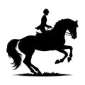 Horse rearing up with rider SVG design for Cricut, Silhouette, laser cutting, vinyl, sublimation, and craft projects.
