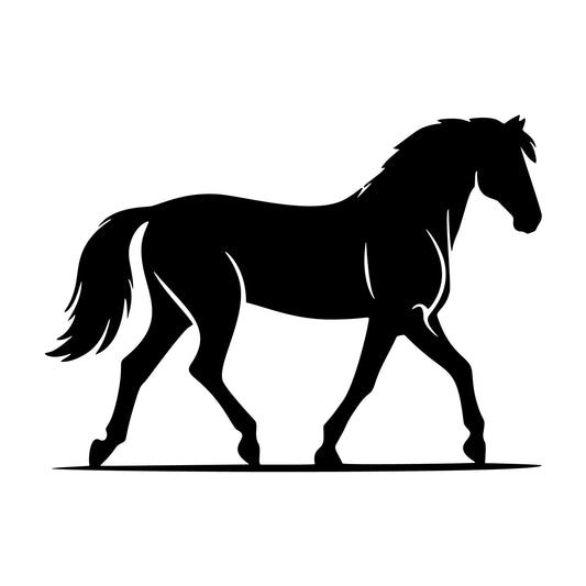 Horse walking side view SVG design for Cricut, Silhouette, laser cutting, vinyl, sublimation, and craft projects.