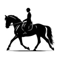Horse with a rider side view SVG design for Cricut, Silhouette, laser cutting, vinyl, sublimation, and craft projects.