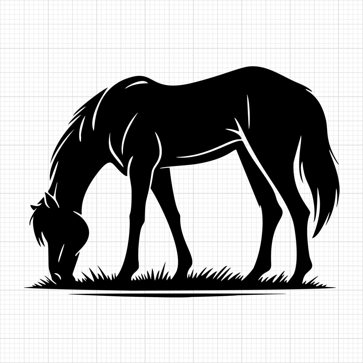 Horse Eating Grass