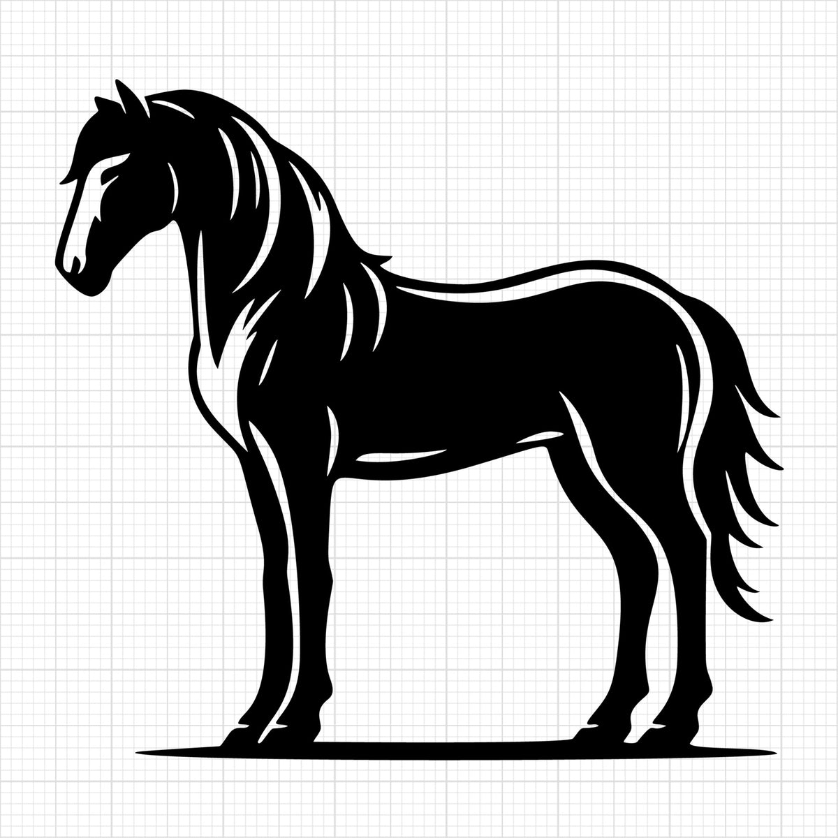 Horse Standing Side View