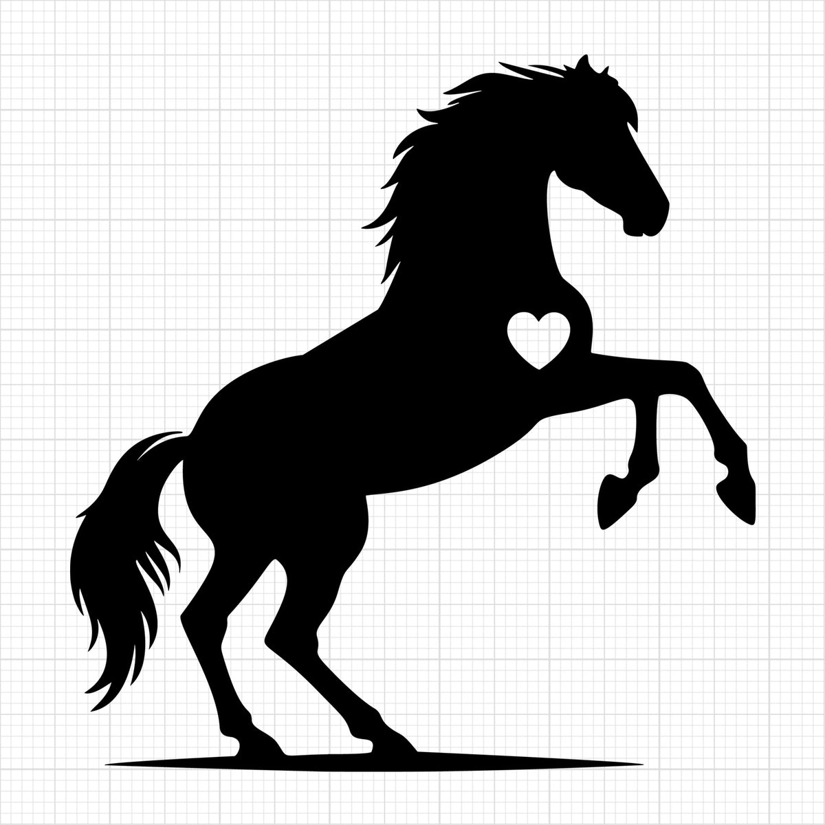 Horse bucking heart
