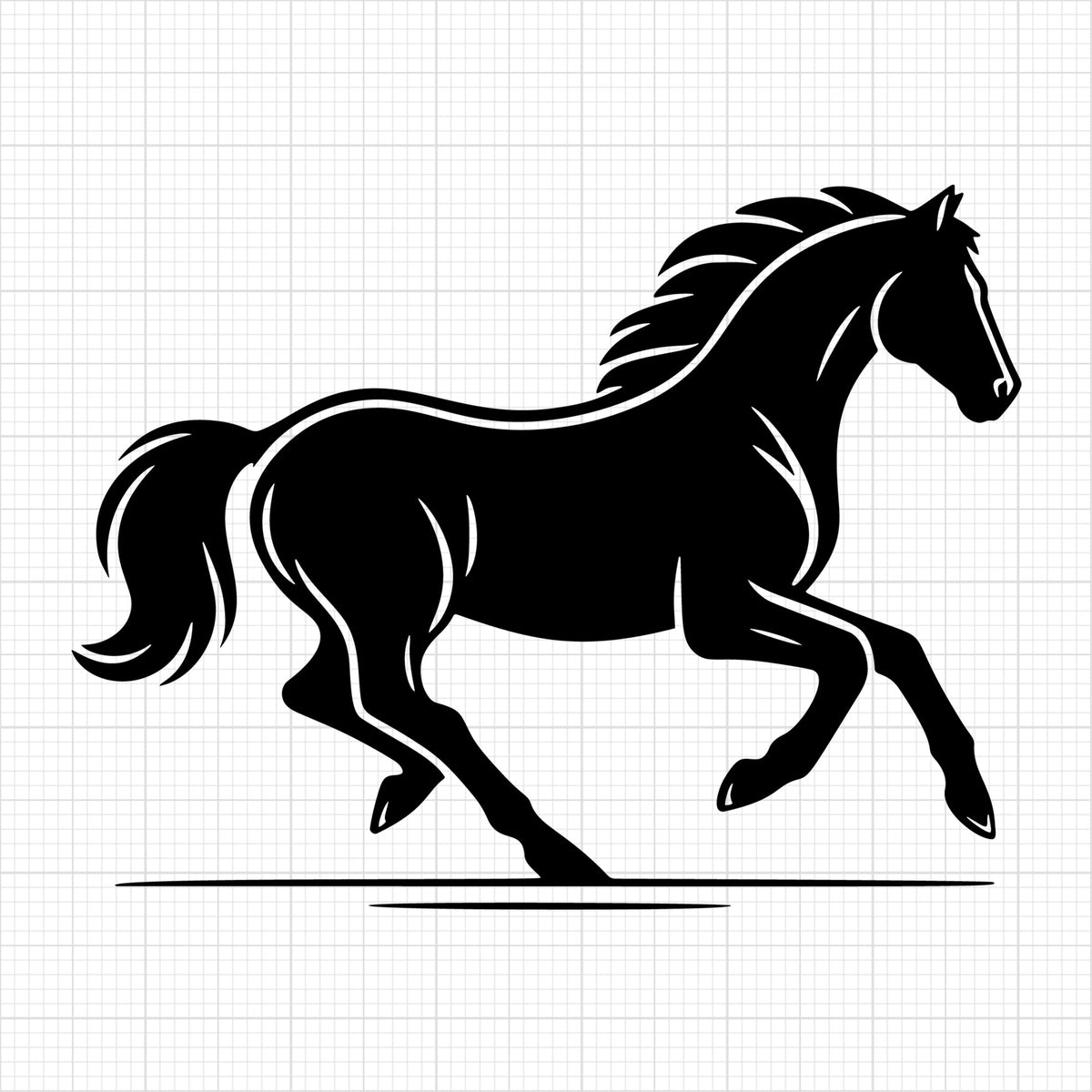 Horse galloping silhouette