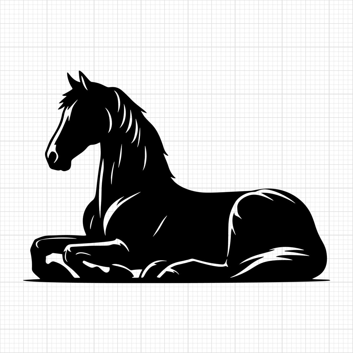 Horse lying down