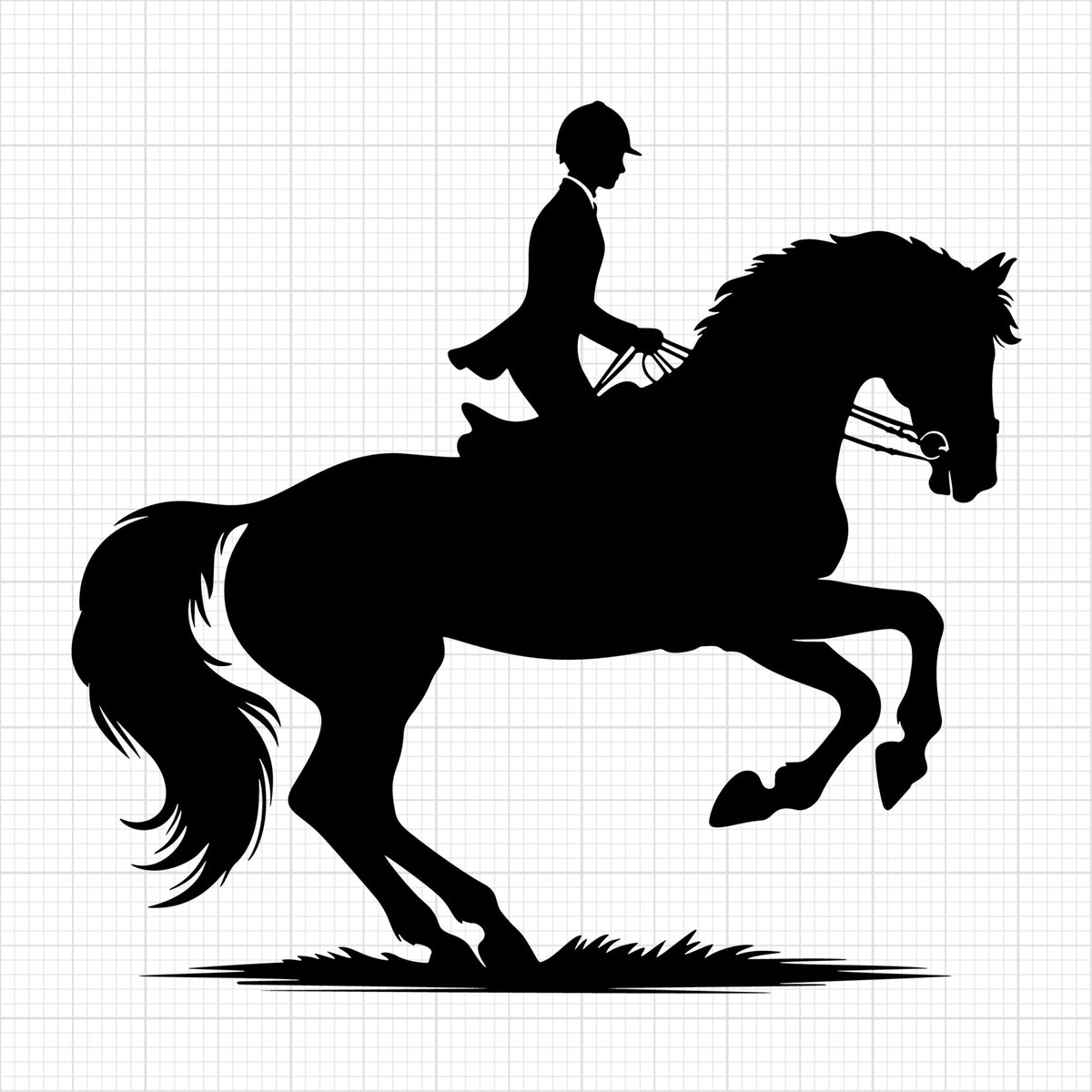 Horse rearing up with rider