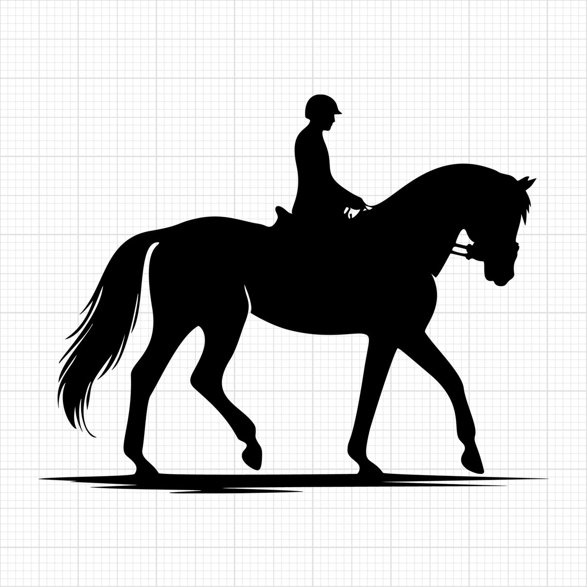 Horse with a rider silhouette