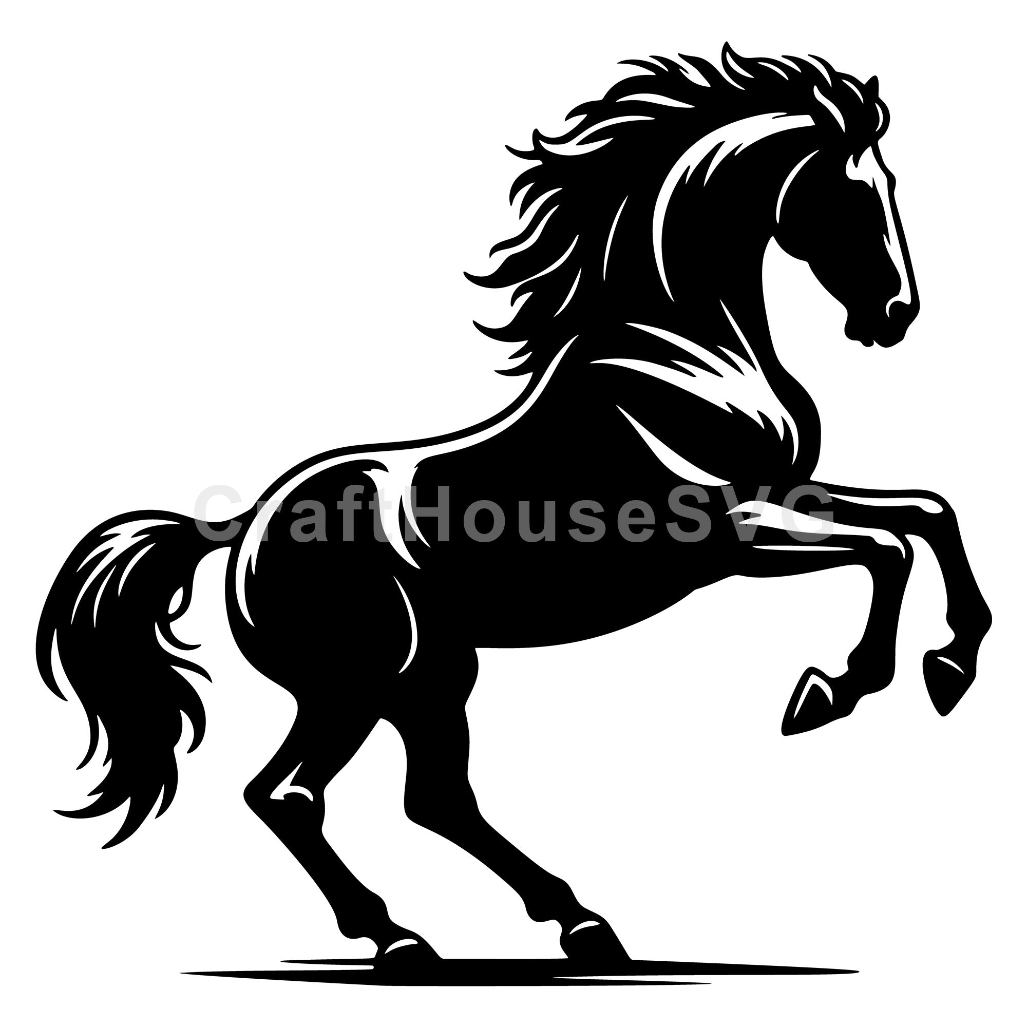 Horse bucking side view SVG