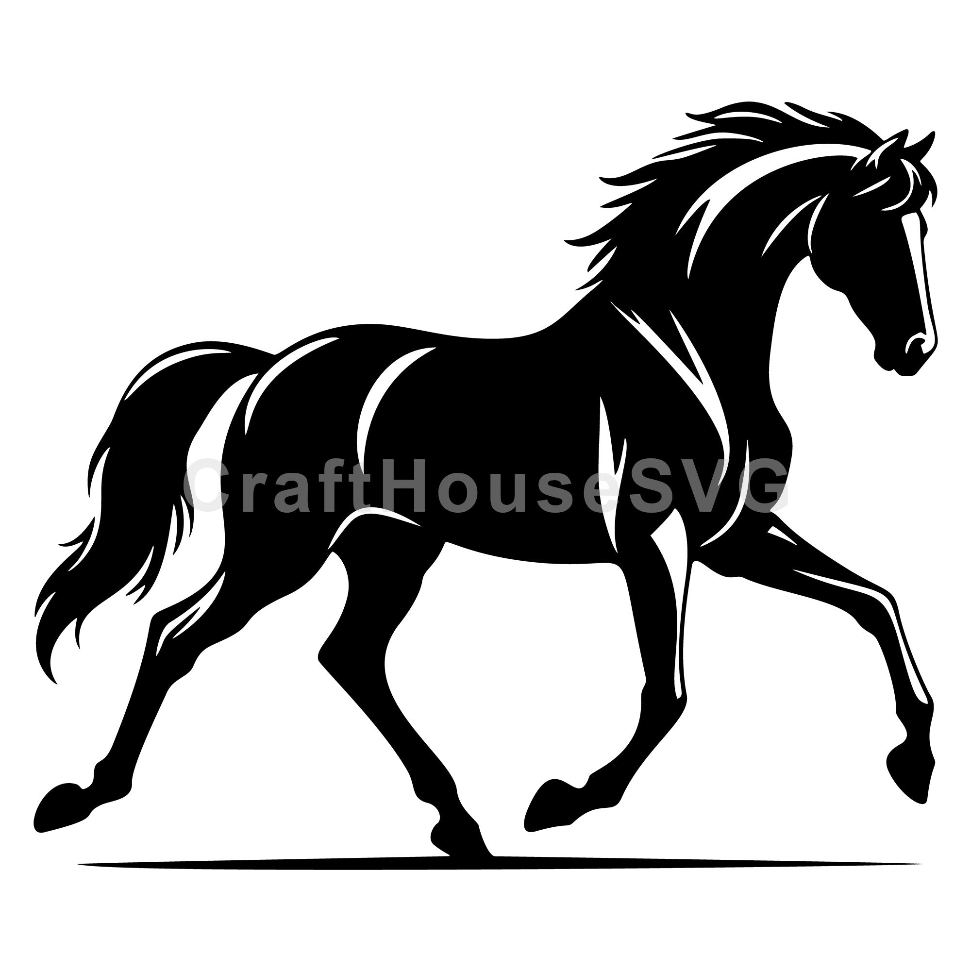 Horse cantering side view SVG