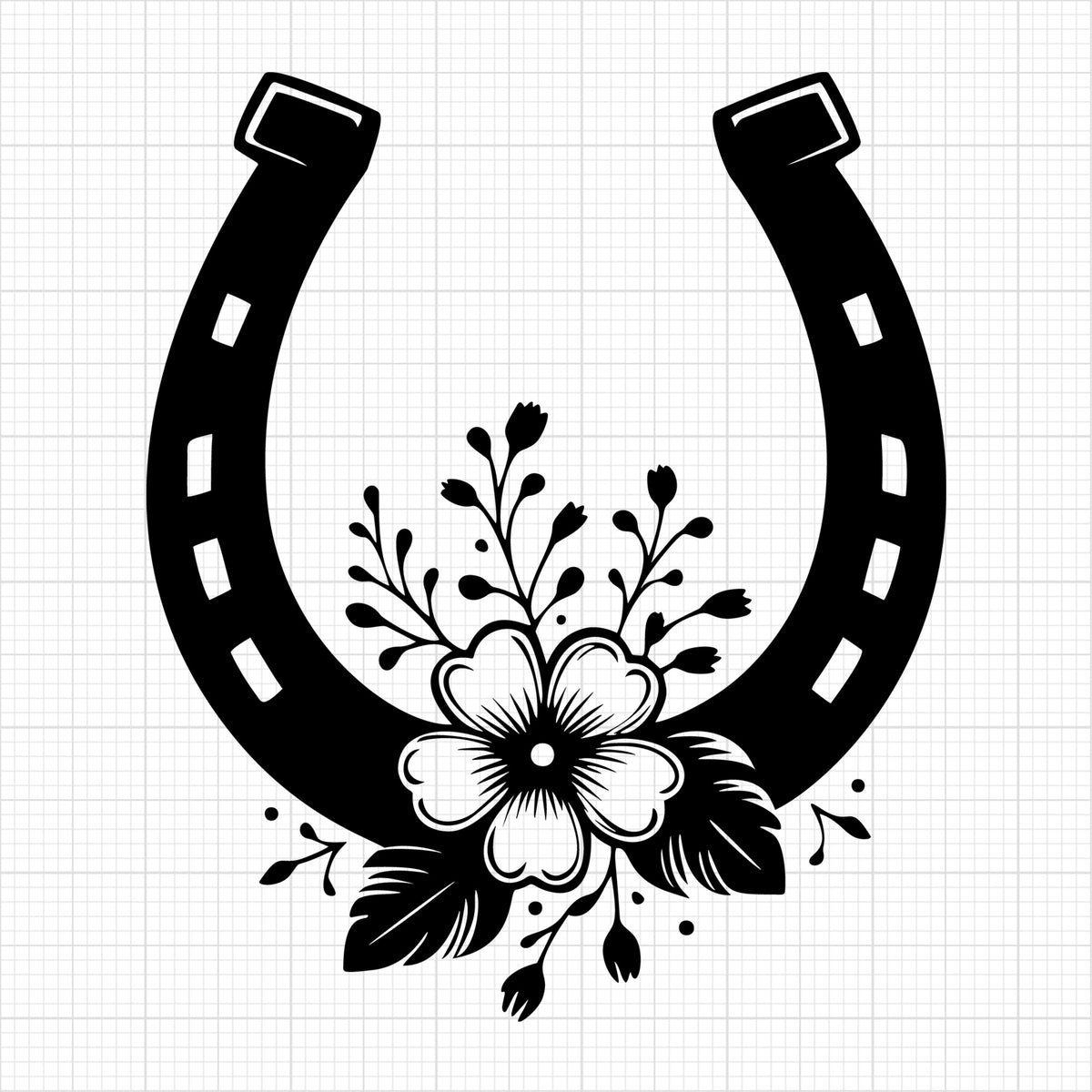 Horseshoe with Flower