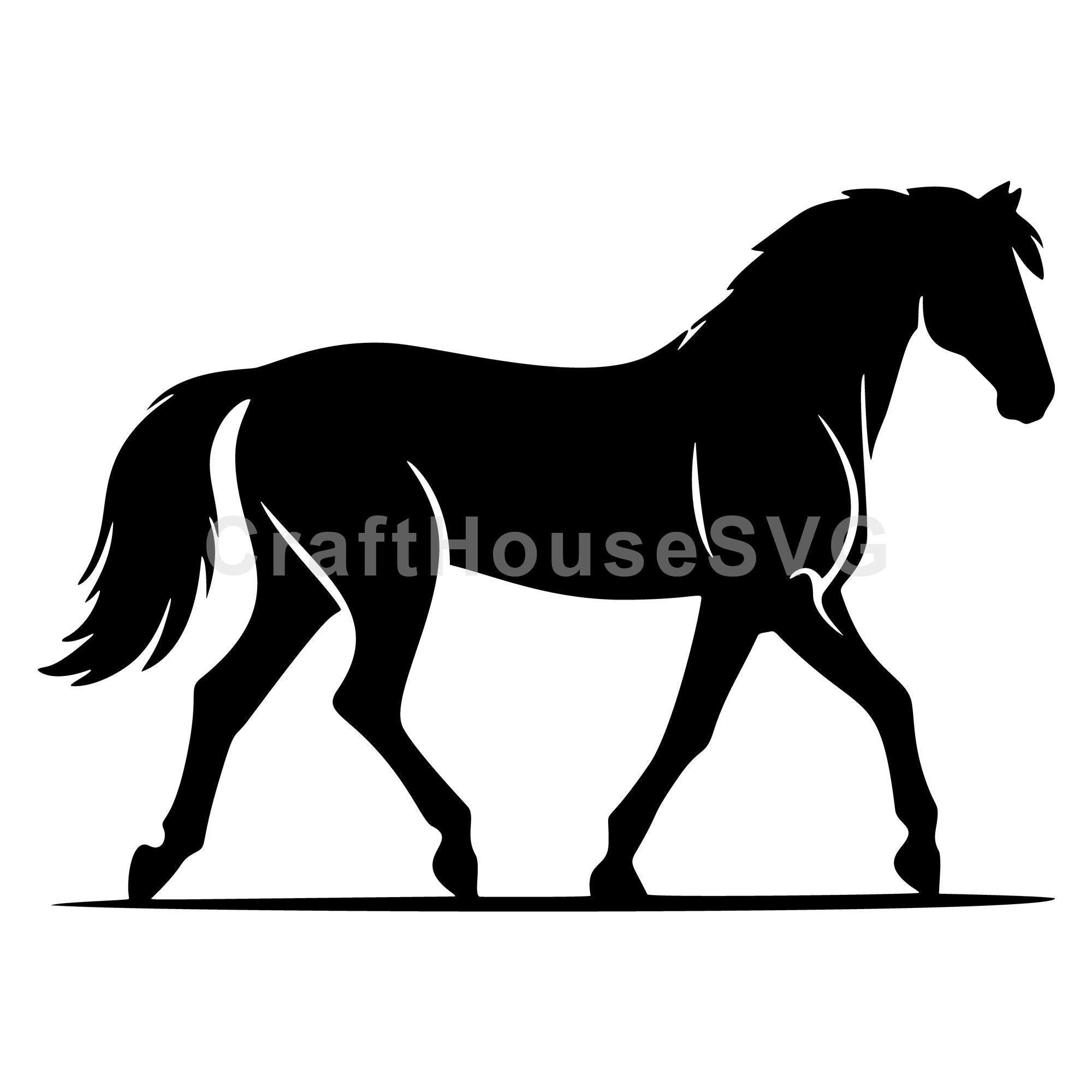 Horse walking side view SVG