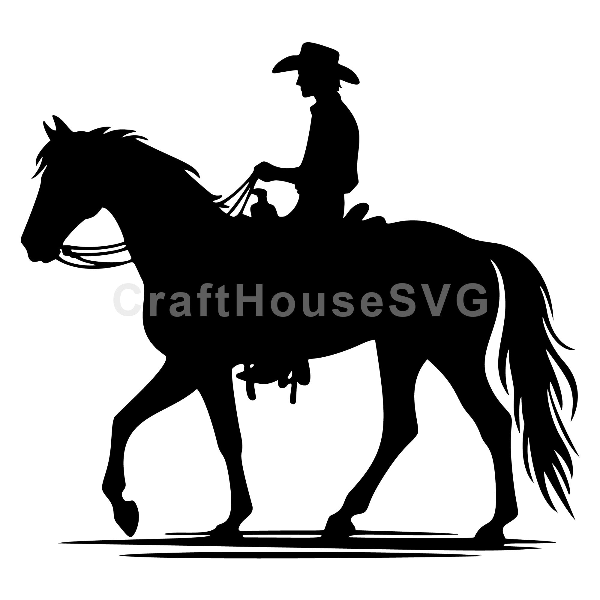 Horse with a cowboy SVG