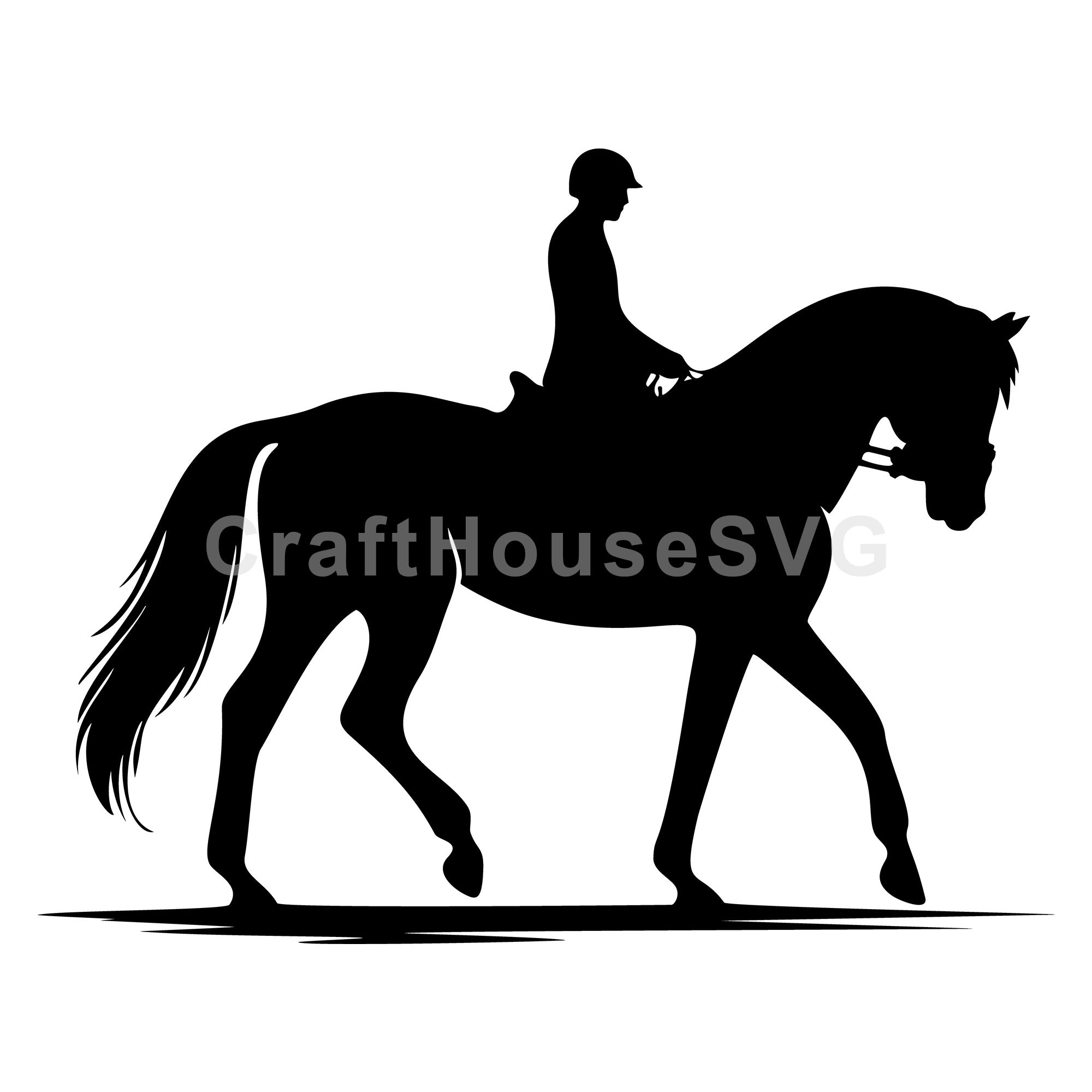 Horse with a rider silhouette SVG